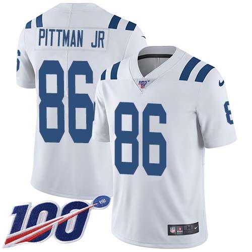Nike Colts #86 Michael Pittman Jr. White Youth Stitched NFL 100th Season Vapor Untouchable Limited Jersey